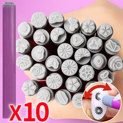 1-10pcs Flower Butterfly Pattern Nail Stamp Sets Multifunctional Nails Painting Tool Nail Doodle Pen Art Brushstroke Templates