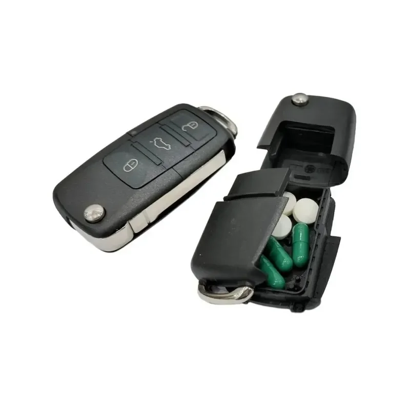 الإبداعية الدمية مفتاح السيارة صندوق الأمان المخفي الصغير السري مقصورة خبأ صندوق فارغ مفتاح السيارة فوب إخفاء وتخزين حبوب المال عملة