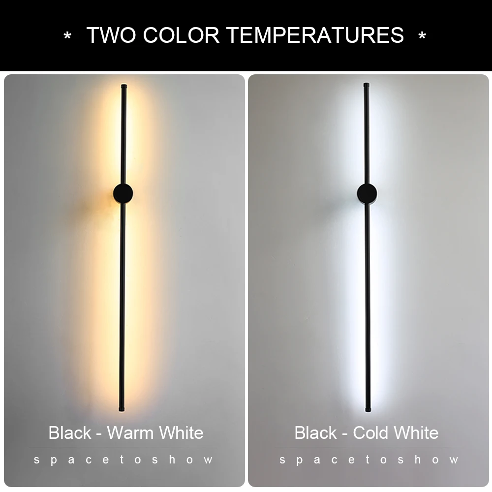 Modern LED Wall Lamp Touch Switch Long Light Fixture Bedside Wall Sconce Indoor Lighting Living Room For Home Decor 100cm 120cm