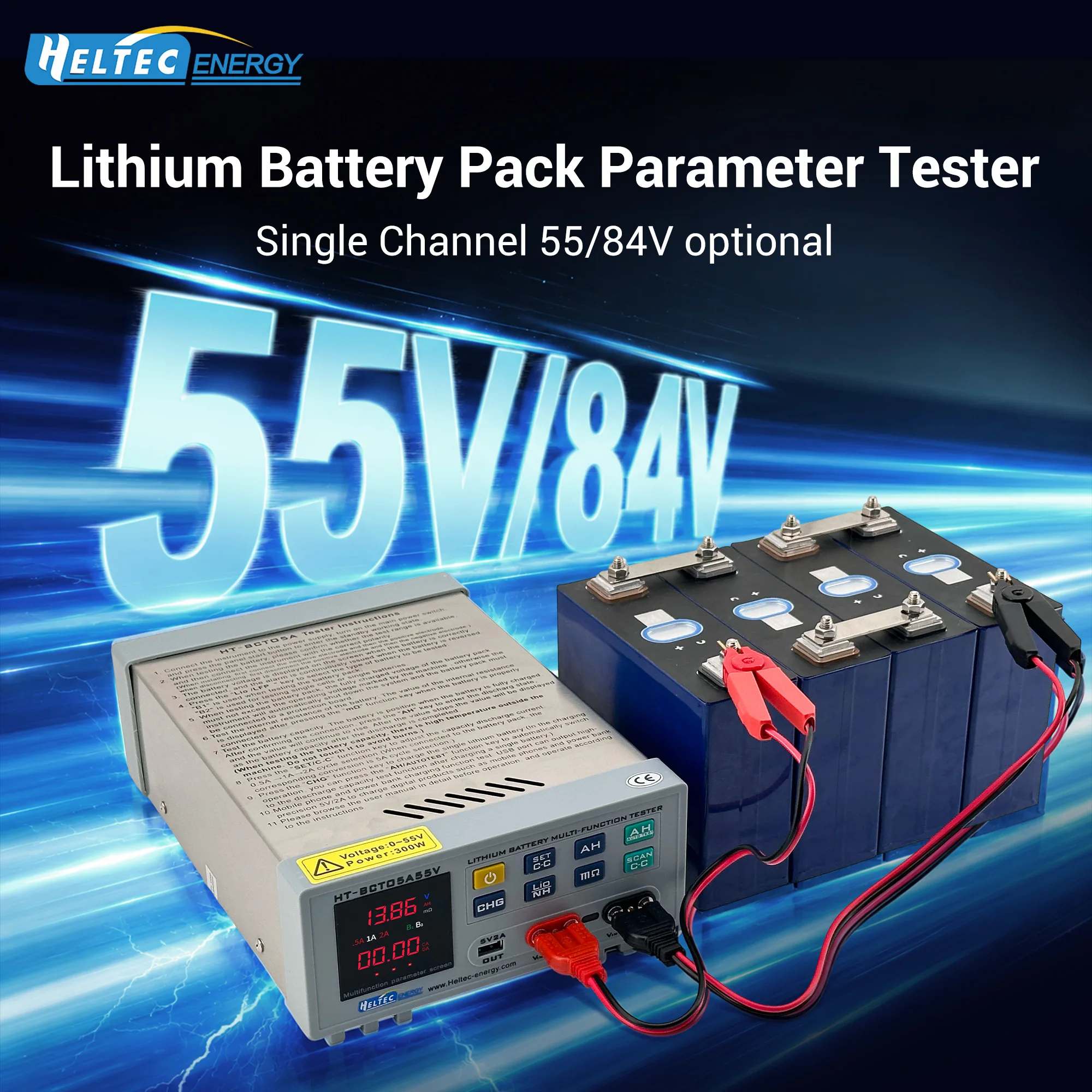 Lithium Battery Pack Capacity Tester Internal Resistance Meter Auto Charge Discharge 18650 Li-ion Pack Analyzer