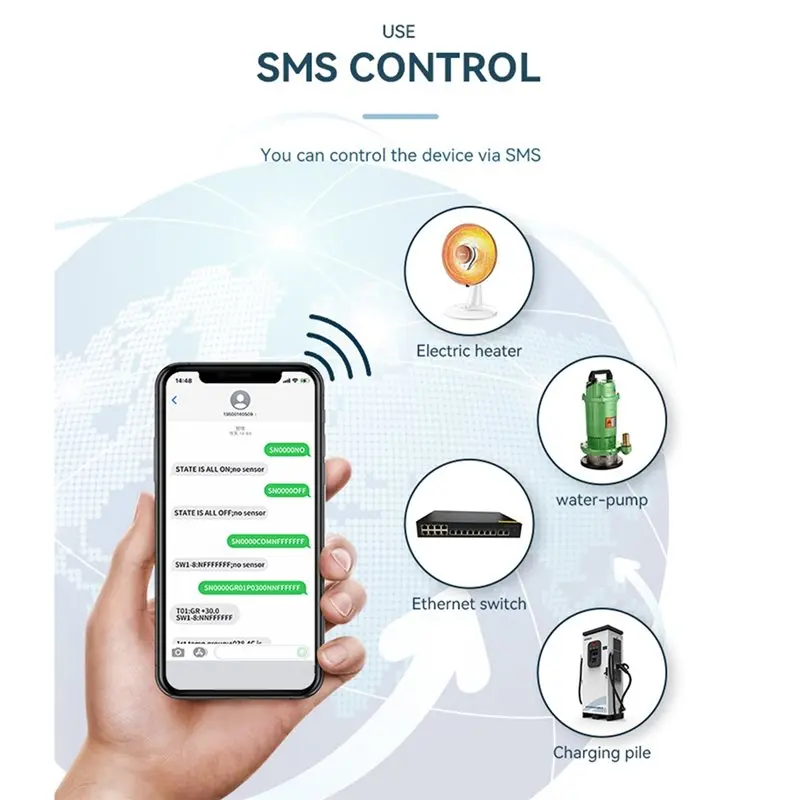 AAAEL-Smart Socket SC2-GSM 2/4G Smart Socket Long Line 1.2M 16A SMS Optional Temperature Sensor APP Smart Remote Control (EU) EU