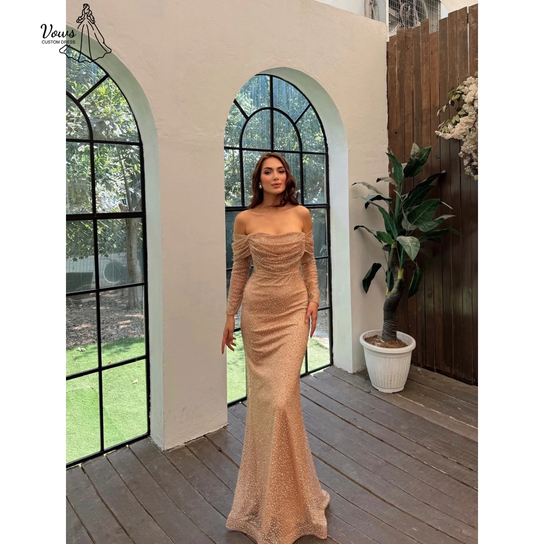 

Vows Prom Gown Candle Evening Dresses Woman Elegant Luxury Prom Dresses 2025 Custom Made Fishtail Skirt Sequins Robe Soiree Gala