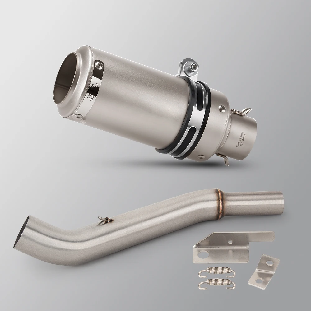 Motorcycle Exhaust Escape Kit Mid Tail Pipe Connect Muffler Slip On Line For Bajaj NS200 RS200 Pulsar 160 200 NS160 Dominar 400