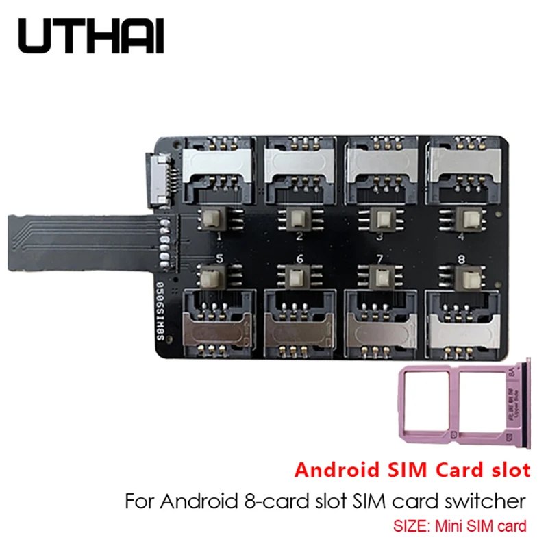 T13 12 Card Slot SIM Card Adapter Multi SIM Card Reader for Android Smartphone Mini SIM Nano Sim Card Reboot-Free Switch