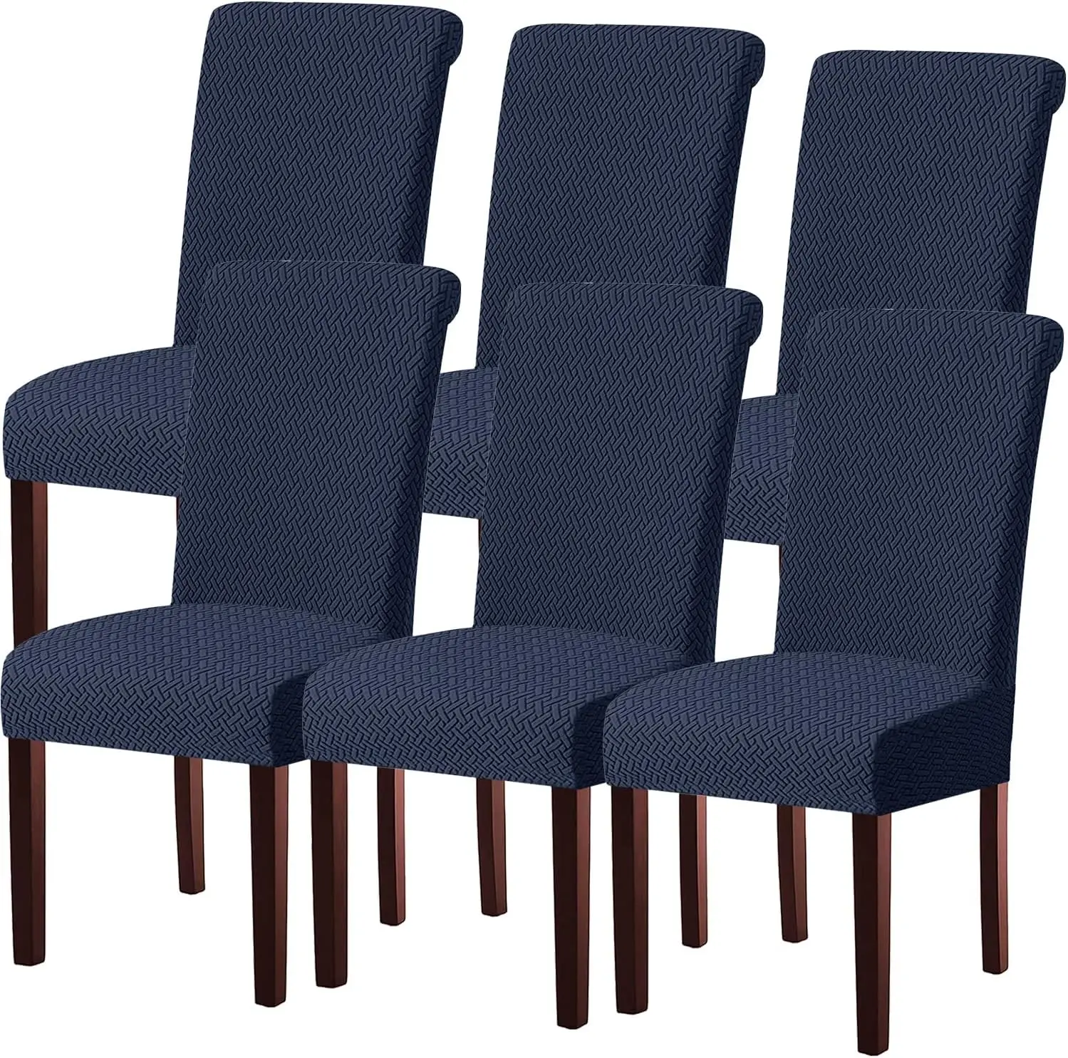 Flexibele stoelhoes Universele set 6-delig Marineblauw - Stoelhoes, Eetkamerhoezen, Meubelbescherming Huishoudtextiel Bruilofthoezen Elastische stof Woonkamerset