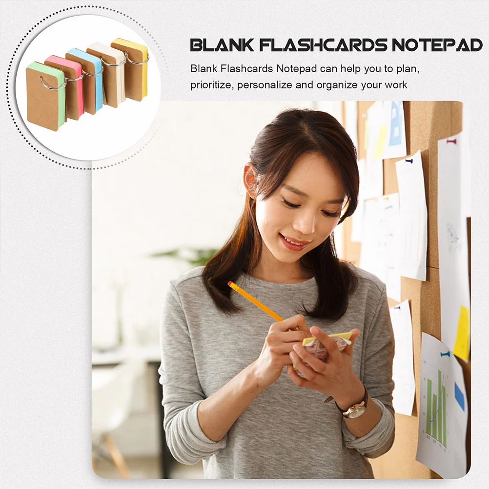 

10Pcs Blank Writing Cards Notepads Portable Student Study Flashcards Thick Memo Cards for Home Office School Words Flashcards