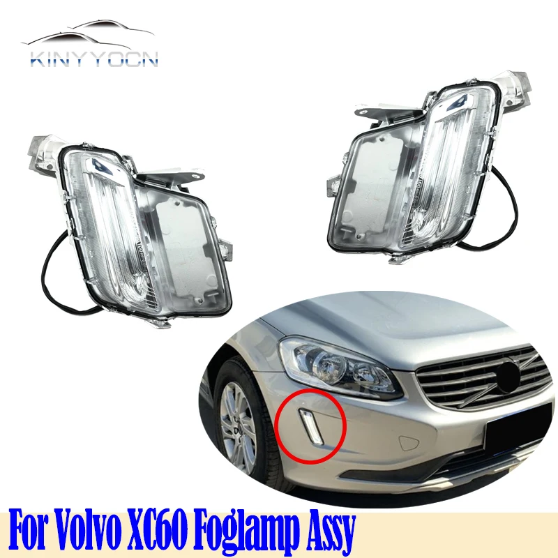 

For Volvo XC60 2013 14 15 16 17 Front Bumper Fog Light Foglight Fog Lamp Foglamp DRL Day Running Lamp Headlamp