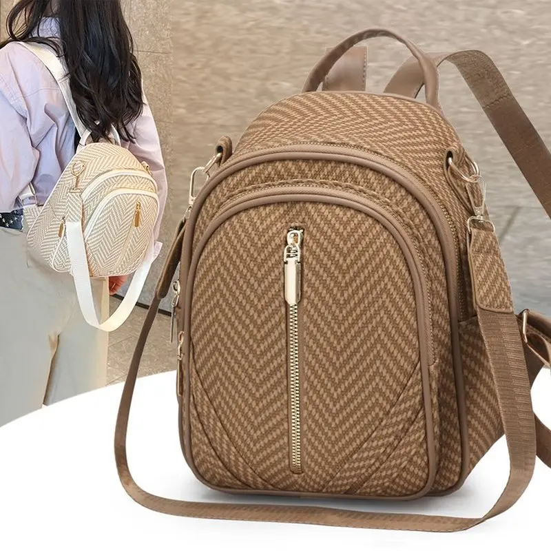 2026 New Fashion Simple small Backpack Lightweight Versatile Travel Women Backpack Multi‑function Casual Commute School Bag
