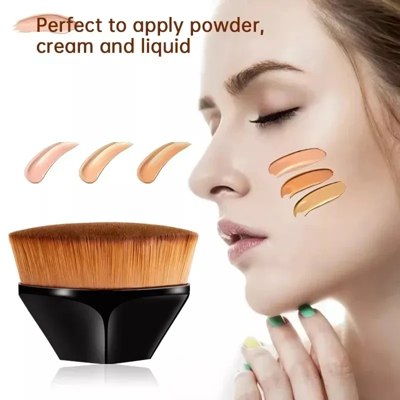 1/2/3/4pcs Brush Portable Six Corners Foundation Brush BB Cream Flat Head Liquid Foundation Brush Non-Powder Eating Makeup Brush