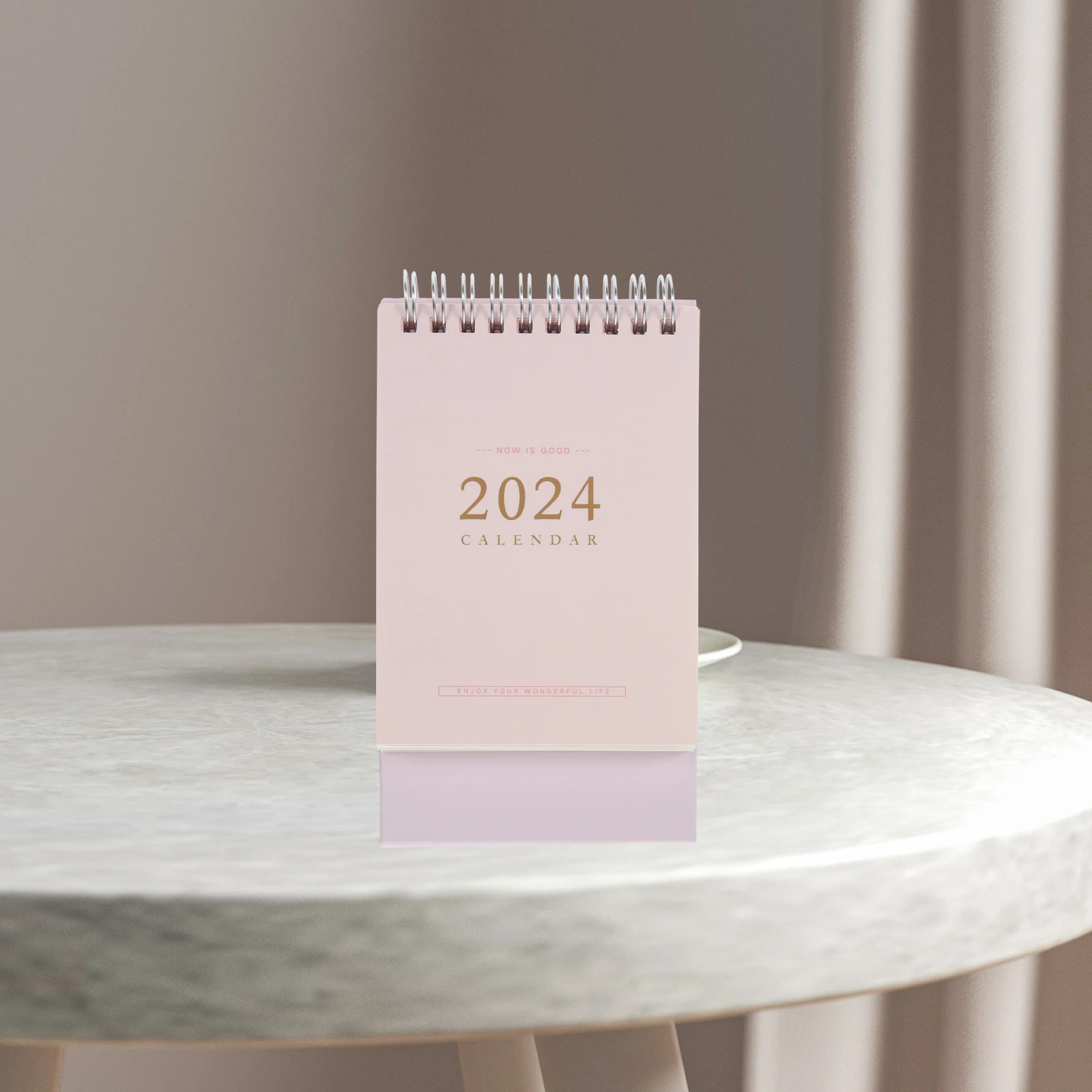 

Small Desk Calendar Notepad 2023-2024 16.5x11cm Cute Office Stationery Stand Up Desktop Planner for Women Girls Bright Pink