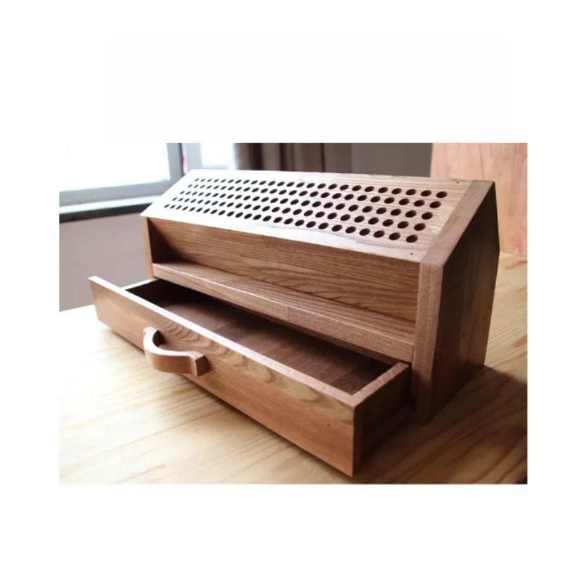 

Деревянный органайзер из вяза для инструментов для тиснения кожи DIY125, ручной работы, для хранения инструментов для работы с кожей и изделий из кожи