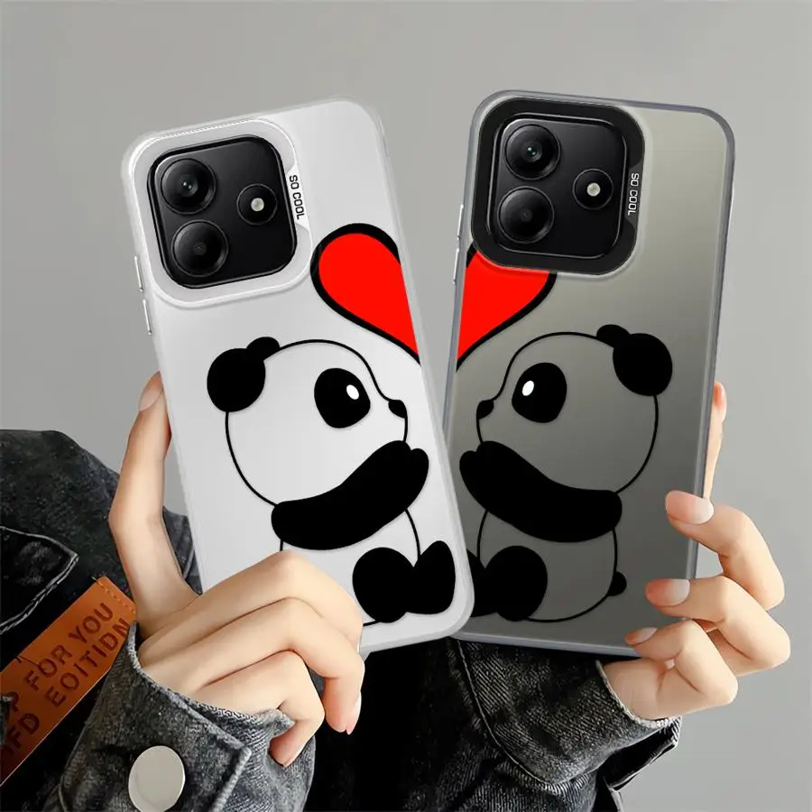 Cartoon Love Panda Case for Xiaomi Redmi Note 14 Pro Plus 9s 11s 10Lite 10s 13 12 11 12s Back Phone Cover 