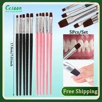 5X Dental Resin Brush Pens Porcelain Teeth Shaping Nylon Dentistry Adhesive Composite Cement Tools Nail Art Acrylic DIY Painting