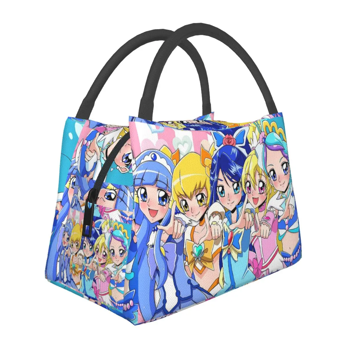 Smile Precure Lunch Bags Insulated Bento Box Resuable Lunch Tote Picnic Bags Cooler Thermal Bag for Woman Kids Travel