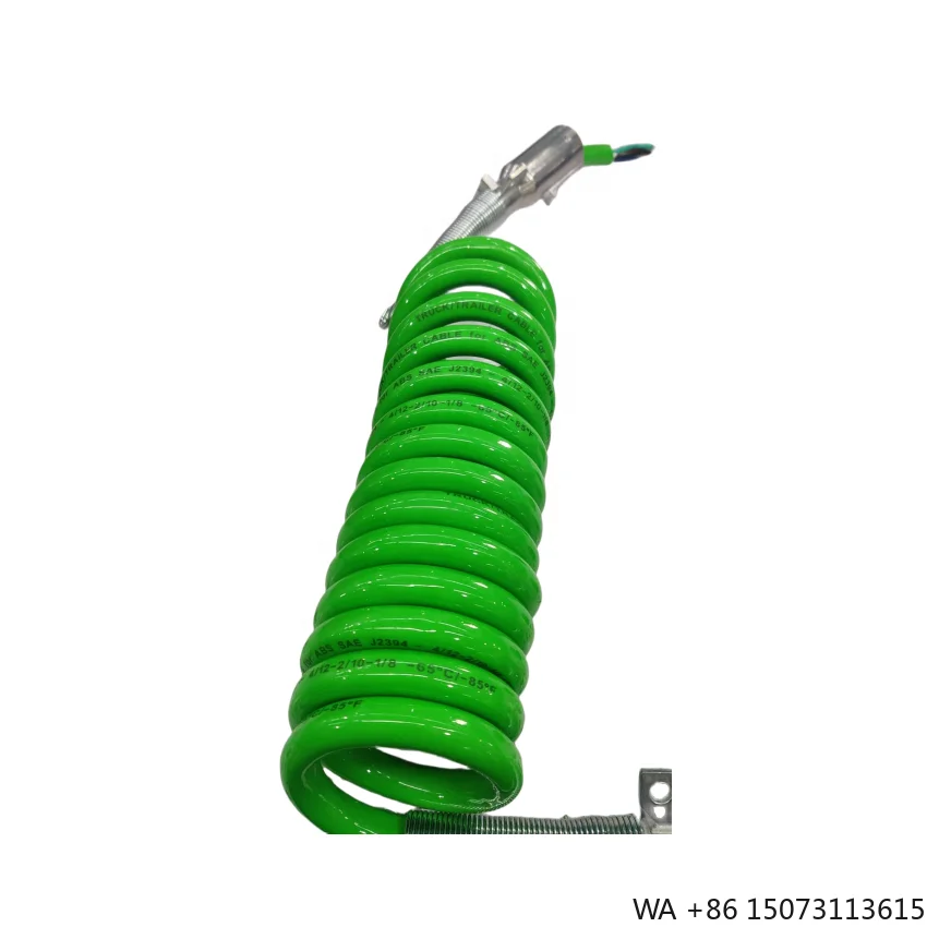 24V 7-Pin Trailer Plug Set SAE J560 Standard 15FT 7-Core ABS Coil Cable