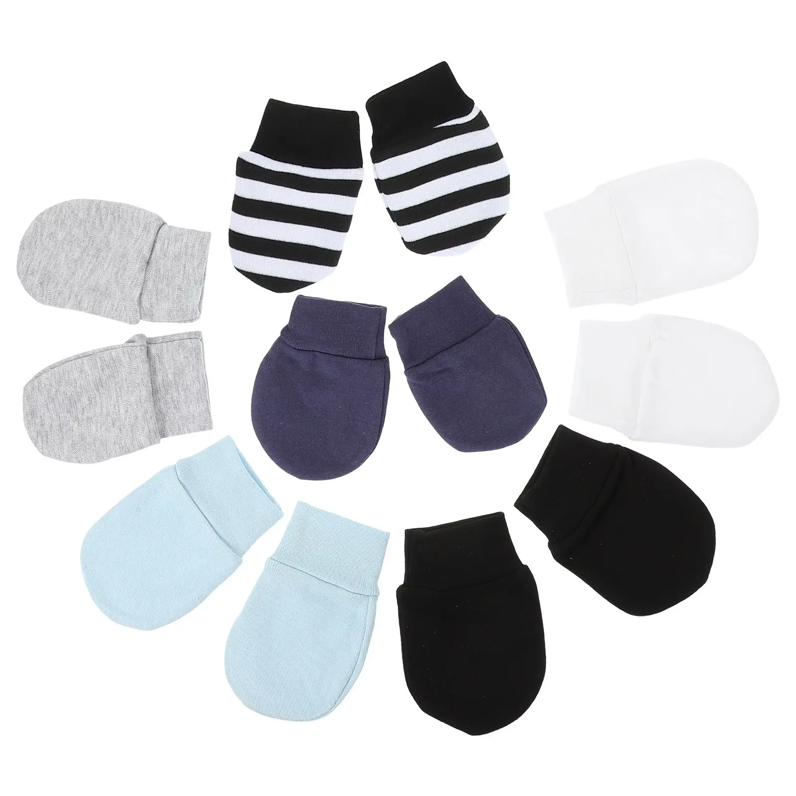 

6 Pairs Anti Scratch Gloves Baby Mittens Newborn Cotton Washable Small Infant Protective Gloves No Scratch Comfortable