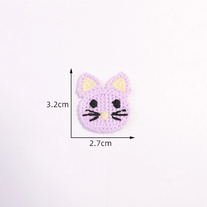 30PCS Cute Knitted Mini Animal Bear Puppy Sticker For Kids Clothing Iron On Patch Embroidered Appliques Clothes Hats Patchs