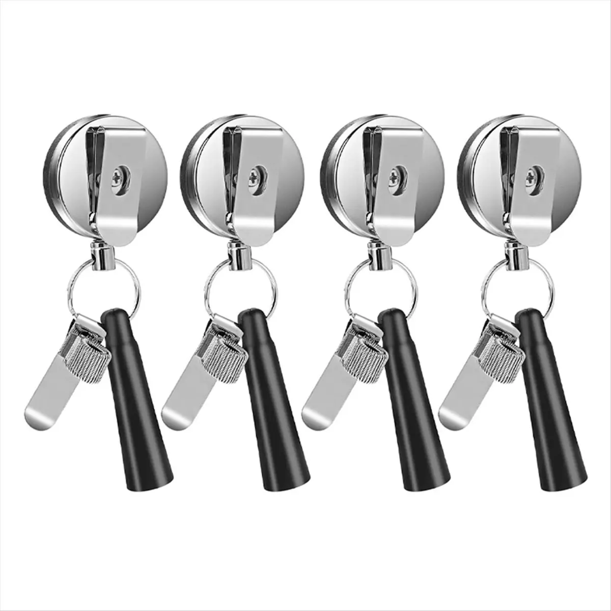 ABNH 4Pcs Heavy Duty Retractable Pull Pen Pencil Holder, Ideal Grip for Markers and Carpenter Pencils, Stretch Pencil Holder
