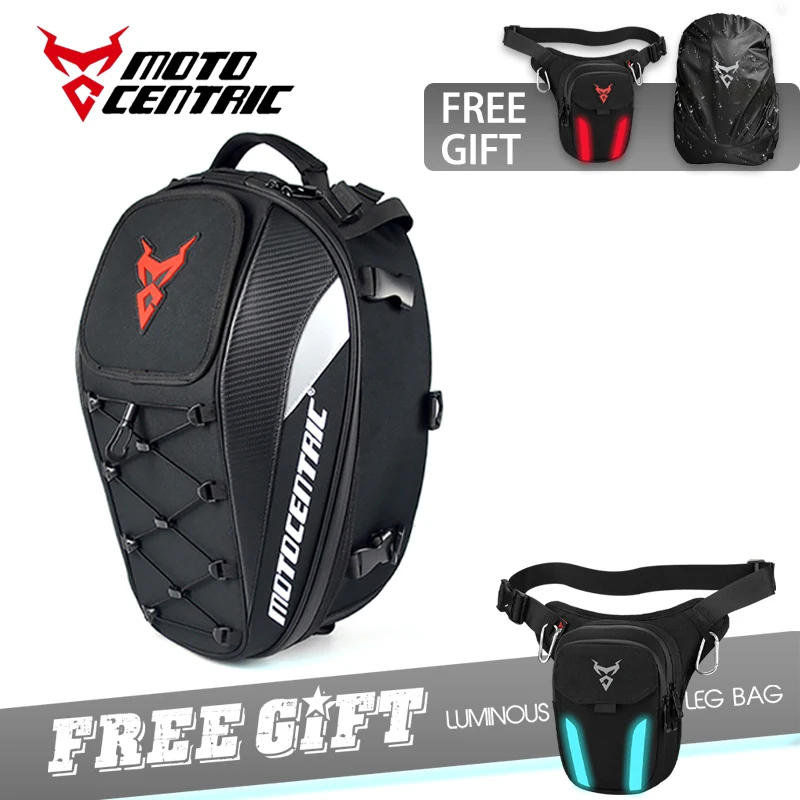 

2025 New Motorcycle Rear Seat Bag With Free Gift LED Light Leg Bag Motocross Tail Bag Waterproof Motorcycli Backpack Reflective