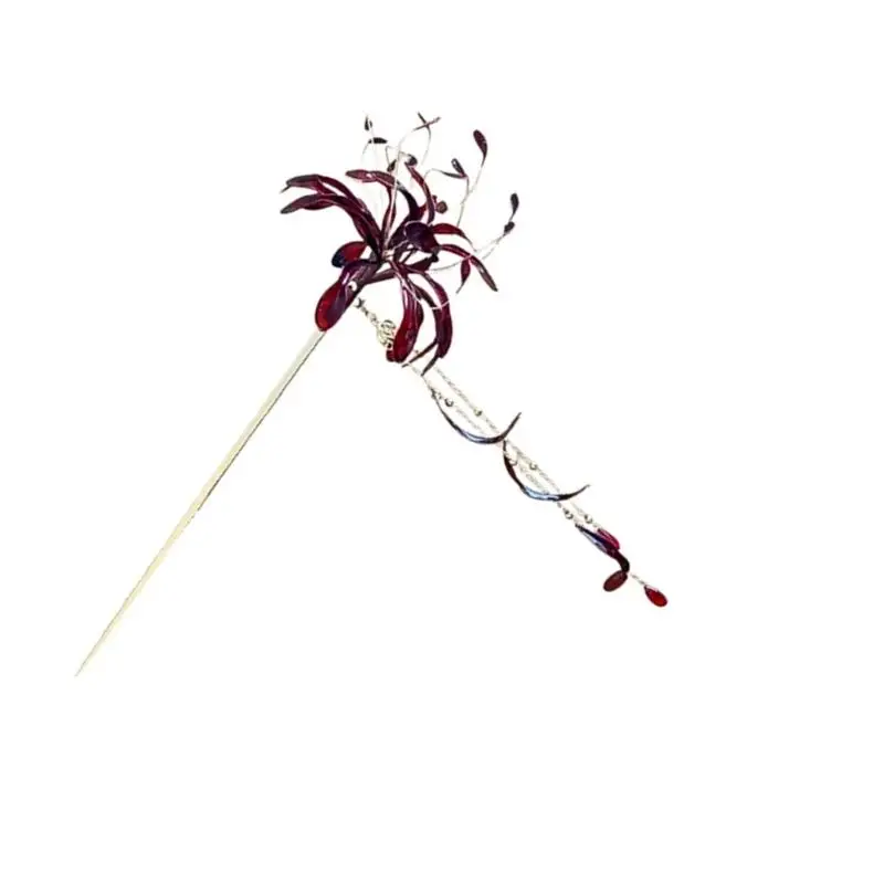 A52E Wedding Party Hair Ornament Featuring Dripping Oil Tassels and Flower Design for Women Elegant Use