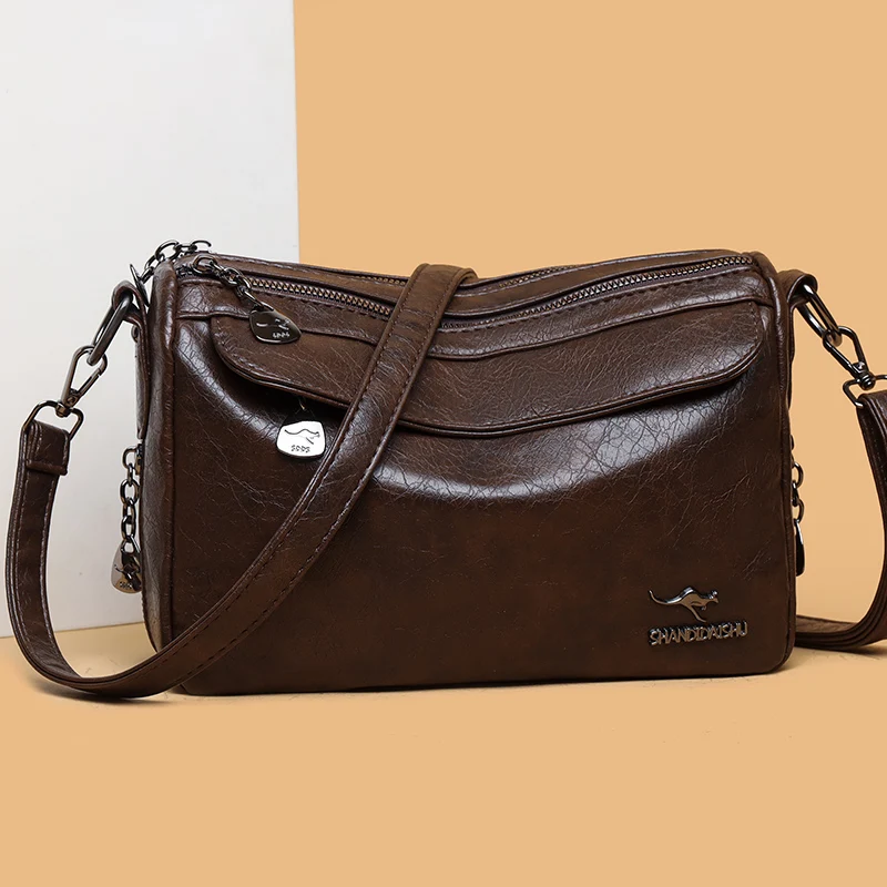

Fashion Shoulder Bags For Women Luxury Rivet Design Purse PU Leather Ladies Solid Color Crossbody Bags Messenger Commuting Sac