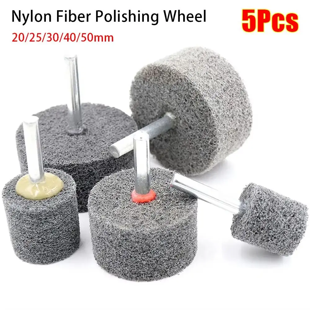 

5Pcs 6mm 1/4" Shank Grinding Head Abrasive Tool For Rotary Drill Grinder Polishing Wheel 20/25/30/40/50mm Grey Sharpening Head