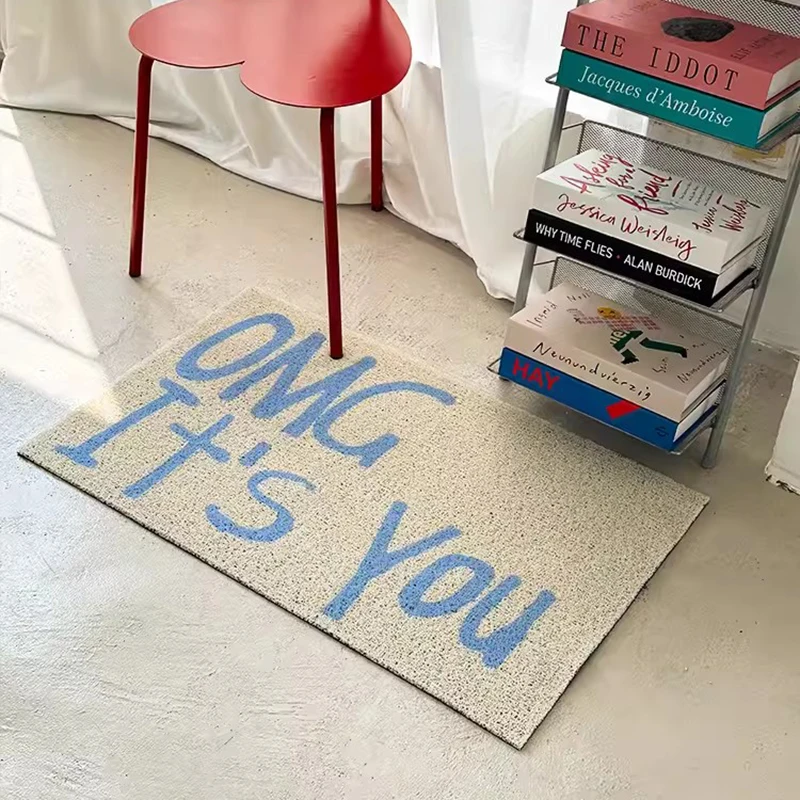 PVC Letters Welcome Doormat Nordic Cuttable House Entrance Mat Rug Carpet Anti Dust Floor Pad Outdoor Aesthetic Home Room Decor