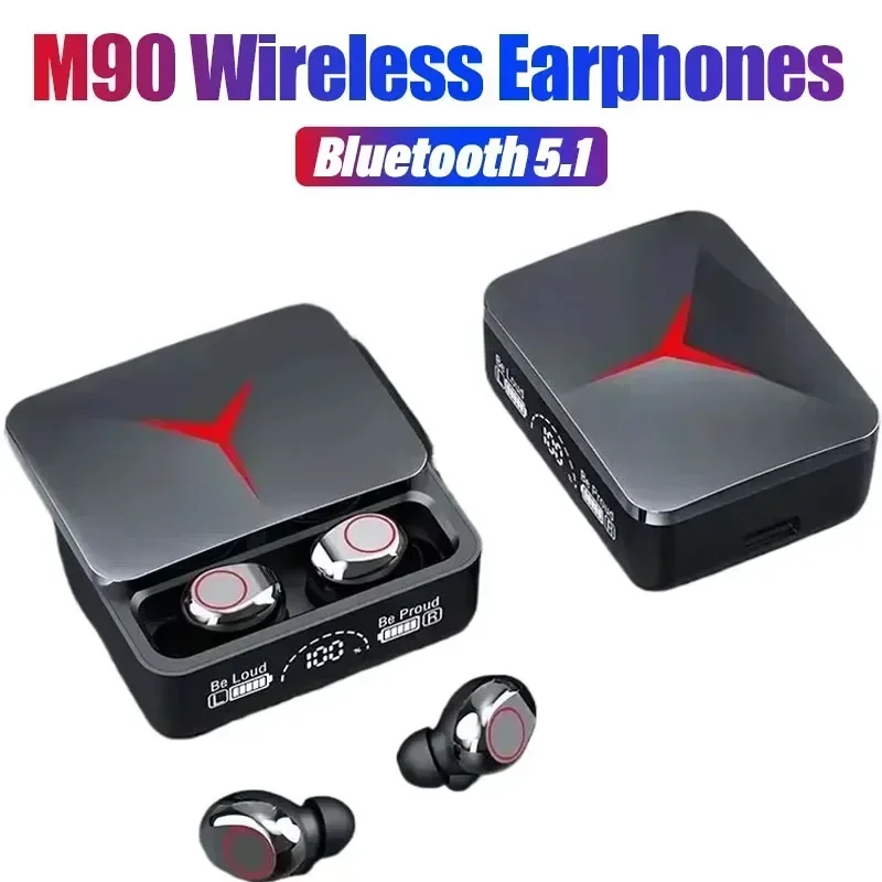 TWS M90 سماعات لاسلكية سماعة الألعاب بلوتوث 5.3 سماعات أذن رياضية مع ميكروفون سماعة رأس لاسلكية آيفون 16 15 14 13 Xiaomi