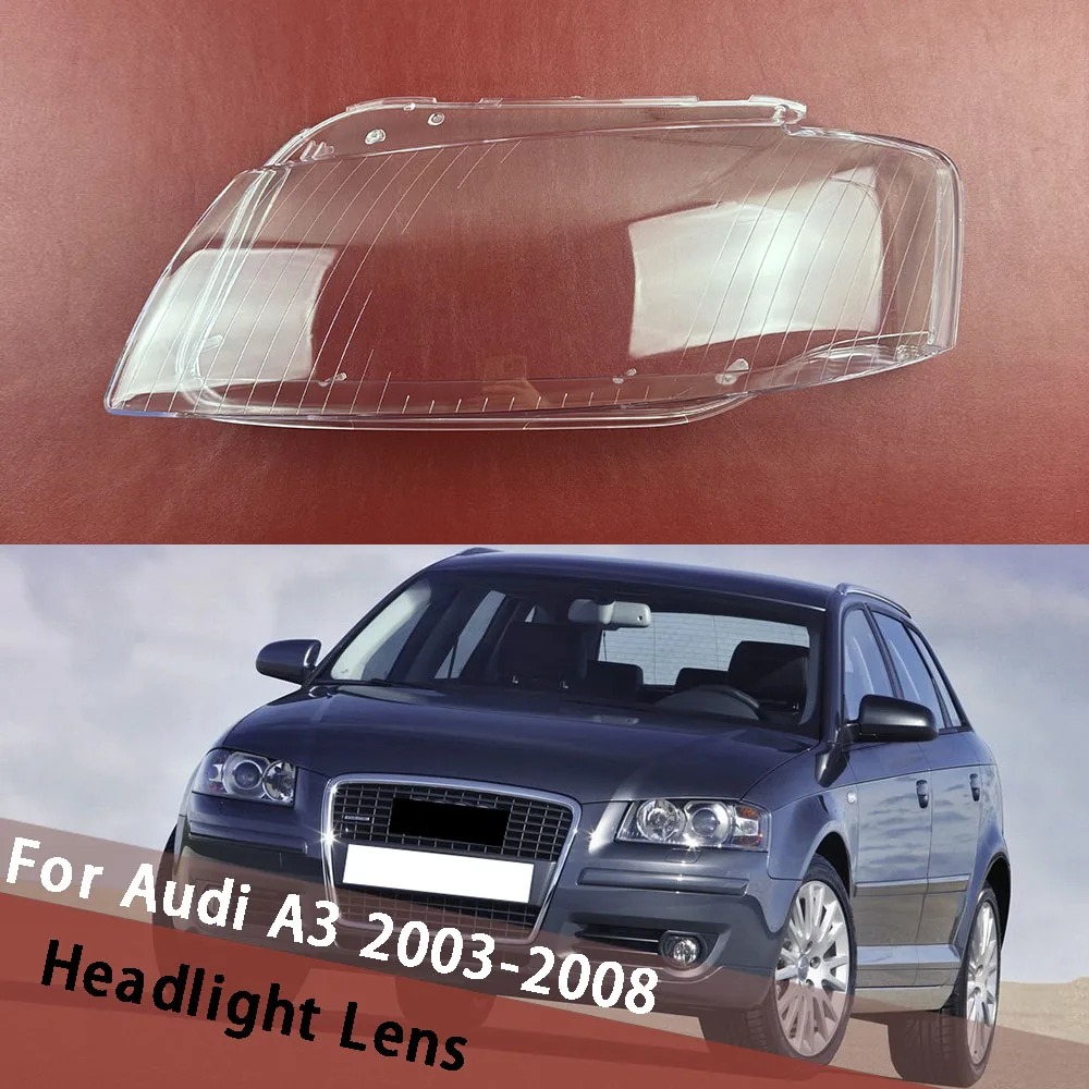 

Для Audi A3 2003-2008 левая и правая пара крышек линз для фар прозрачный абажур прозрачный корпус фары крышка головного света маска