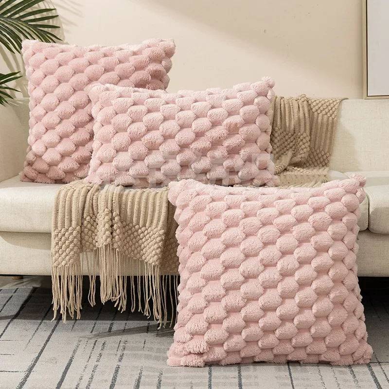 Geweven Sneeuwvlok Fluwelen Effen Kleur Kussensloop Kussensloop Zachte Comfortabele Taille Kussenhoes voor Woonkamer Bank Home Decor