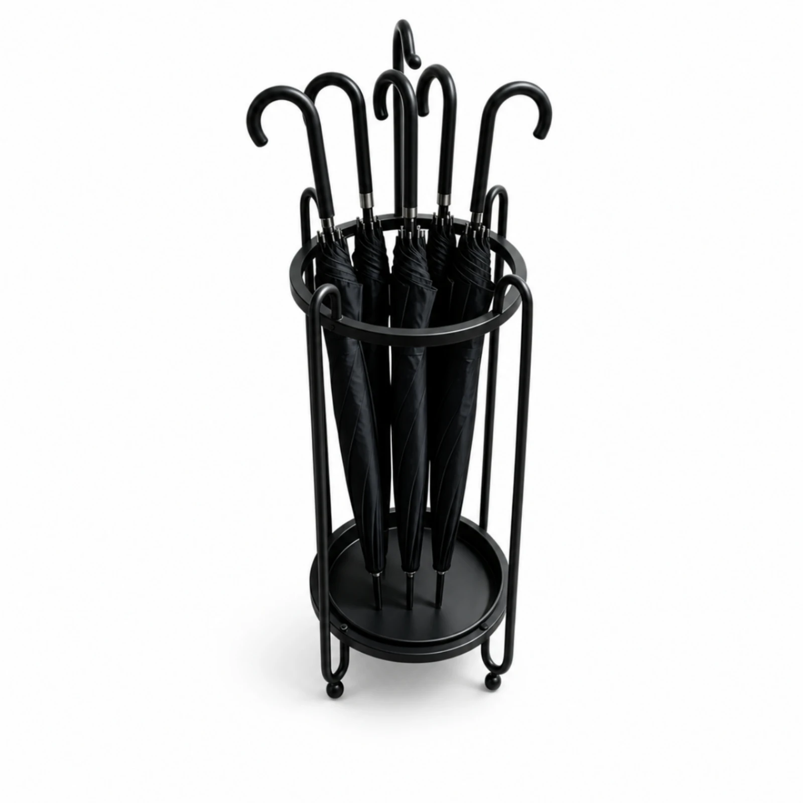 Umbrella Rack with Wheels freestandingStanding Umbrella Stand with Water-Catching Tray Organizer Sturdy Rust-Resistant
