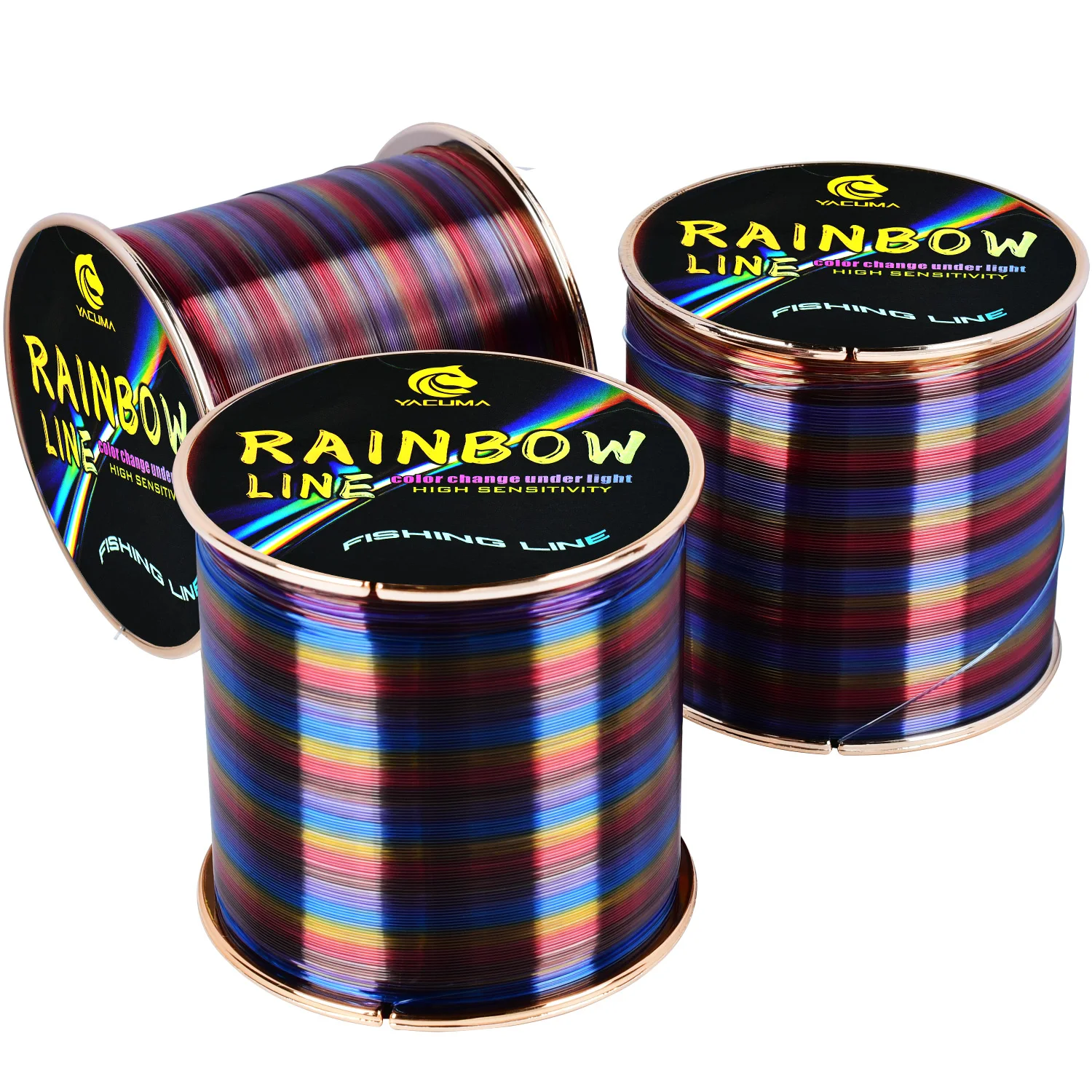 YACUMA 333/552YDS Premium Regenbogen-Nylon-Monofilament-Angelschnur 5,7LB-36,3LB Stärke Ultra-Sensitiv Geeignet für Alle Angler – Detail 11
