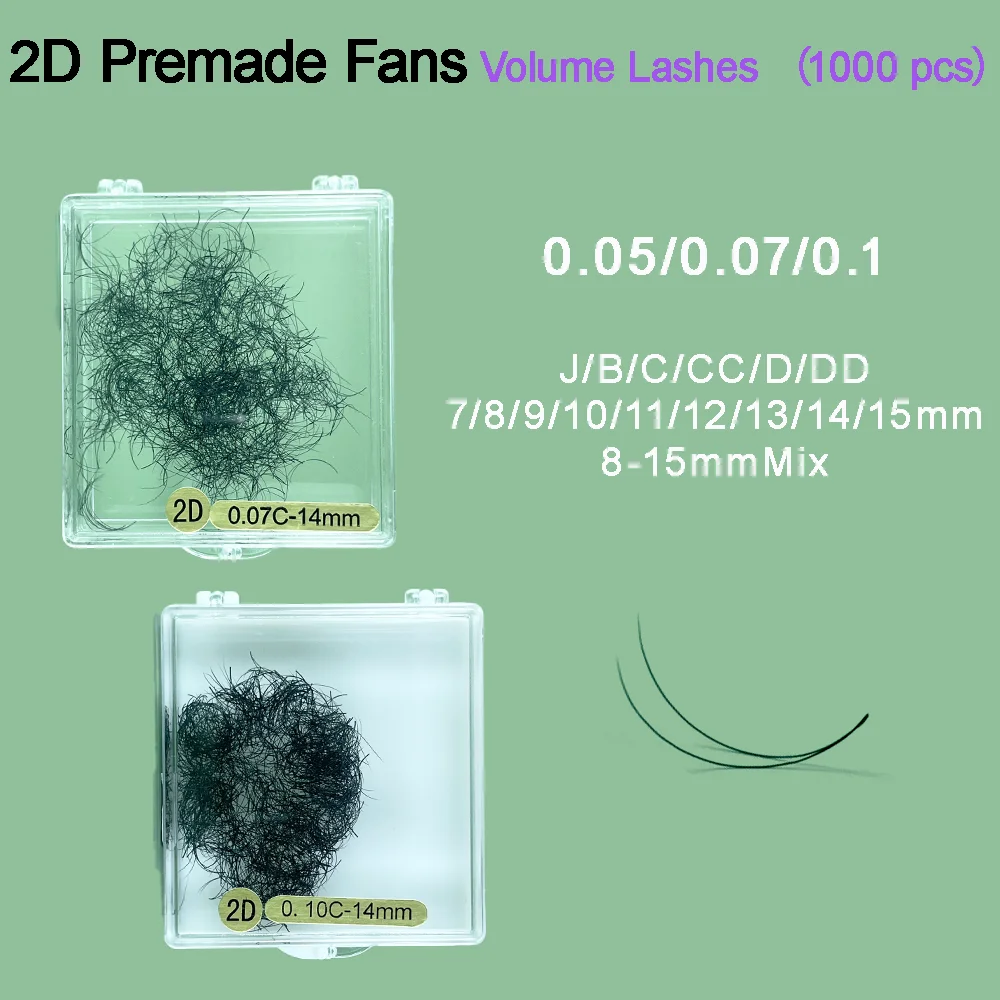 XIMAYSH 1000 pcs Loose Premium Quality pre-made fans eyelashes in 2D/3D/4D/5D/6D/8D/10D