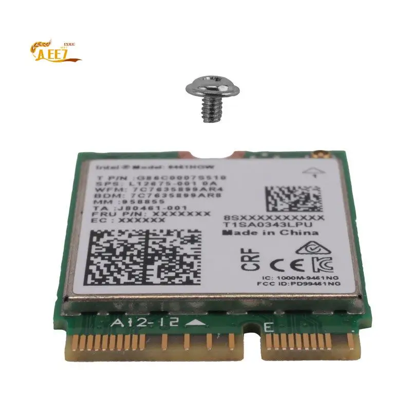 

AEE7-Green Wifi Card PCB Wifi Card For 9461NGW Wifi Card AC 9461 2.4G/5G Dual Band 802.11AC M2 Key E CNVI Bluetooth 5.0