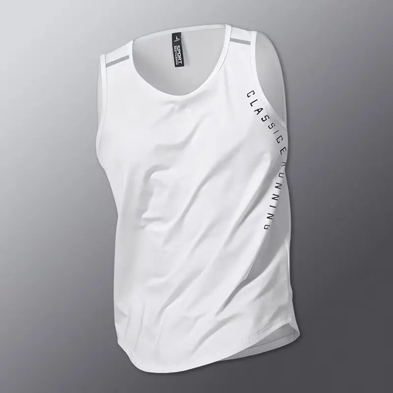 Sports vest men's fitness summer ice silk top running sleeveless quick drying clothes, camisole loose basketball training t-shir