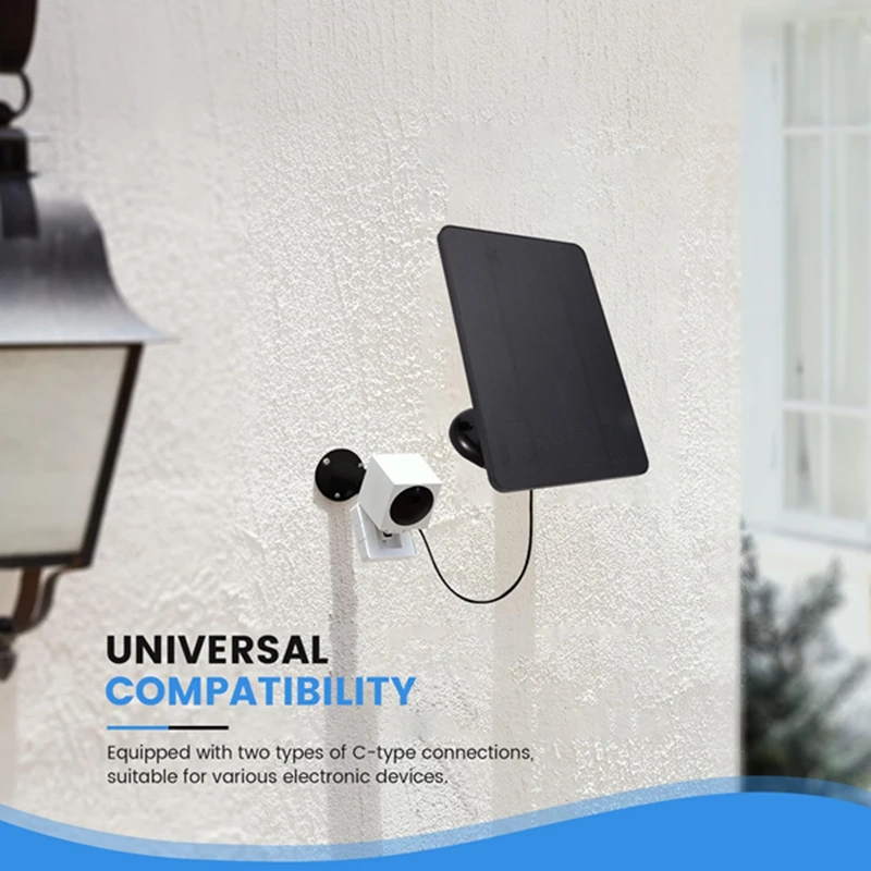 Top-Waterproof 4W Solar Panel For Home Security Camera Solar Cells Powered Charger Type C