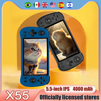 POWKIDDY X55 Handheld Game Console 5.5INCH IPS Screen RK3566 Linux Open-Source Retro Console HD Gifts 80000Games 512G PSP
