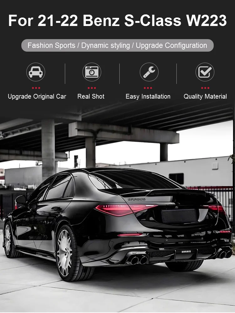 SYPES Car Exhaust Pipes For Mercedes Benz S Class Gle Gls W223 S400l S450l Upgrade Barbos Carbon Fiber Exhaust Tips Muffler Tips
