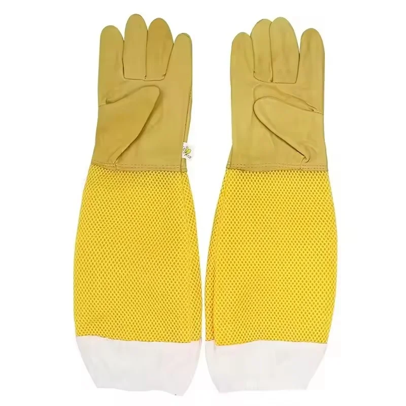 

1 Pair Beekeeping Gloves Sting Sheepskin Long Gloves For Beekeepers Beekeeping ToolsProtective Sleeves Mesh Breathable Anti Bee