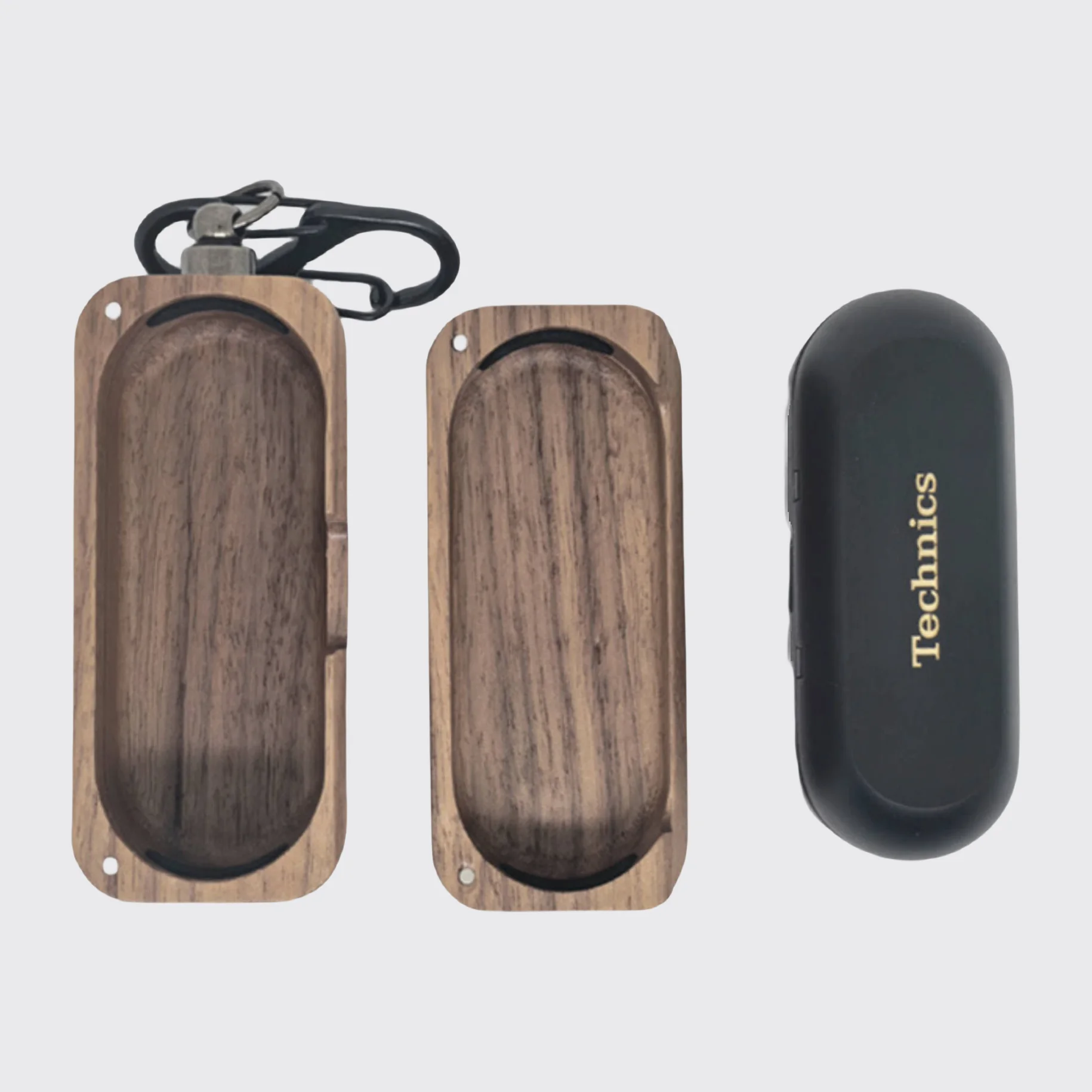 For Panasonic Technics EAH-AZ100 Solid Wood Walnut Protective Case Wireless Bluetooth Headphone Charging Box Cover Hard Sleeve