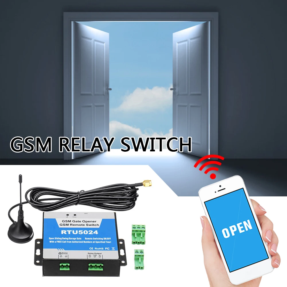 RTU5024 GSM Gate Opener Relay Switch Remote Control Door Access Wireless Door Opener Switch By Free Call 850/900/1800/1900MHz