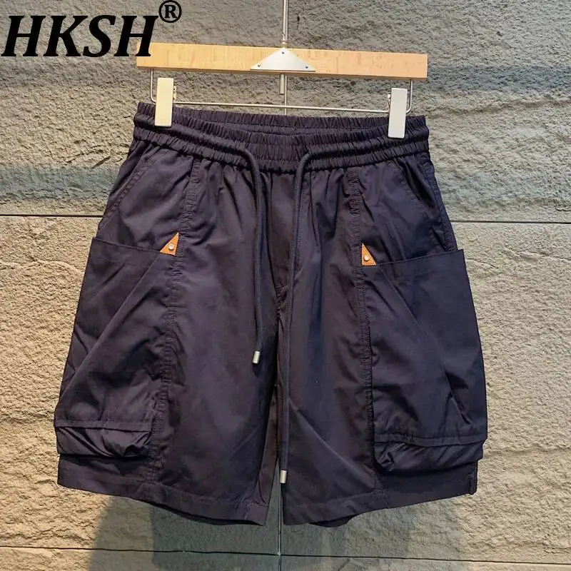 

HKSH 2026 Summer New Men Tide Punk Old Money Safari Style Workwear Shorts Deconstructed Pockets Luxury Trendy Capris Y2K HK24209