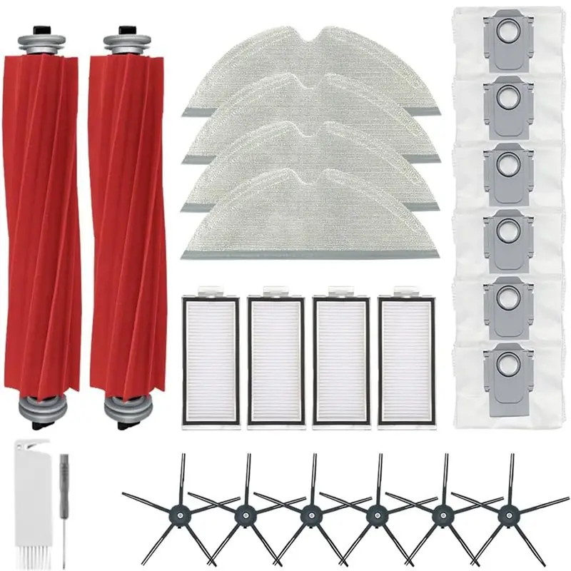 

YCOC-For Roborock Q7 / Q7+ / Q7 Max / Q7 Max+ Robot Vacuum Main Side Brush Mop Cloth Pads HEPA Filters Dust Bag