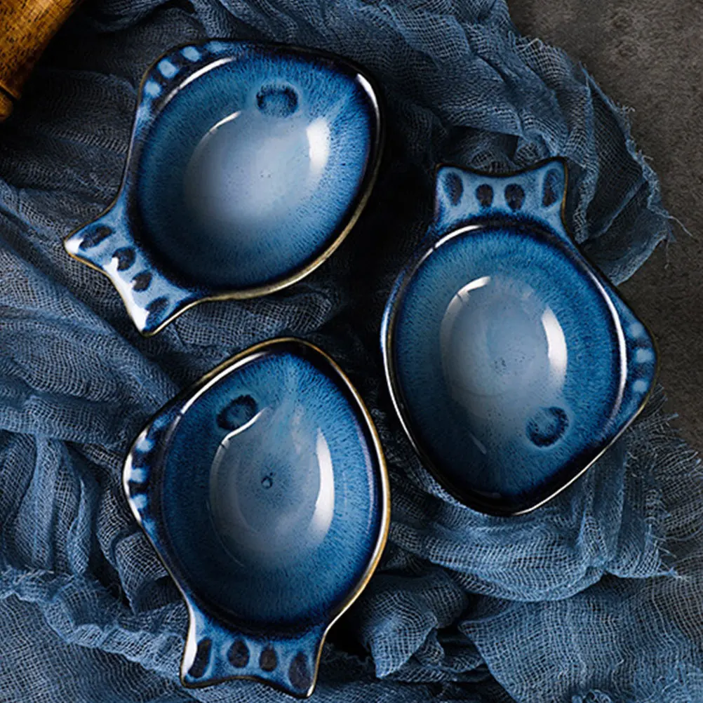 

2Pcs Seasoning Dishes Ceramic Small Plates for Sauce Dip Appetizer Dessert Fruit Condiment Bowl Home Wedding Party Use