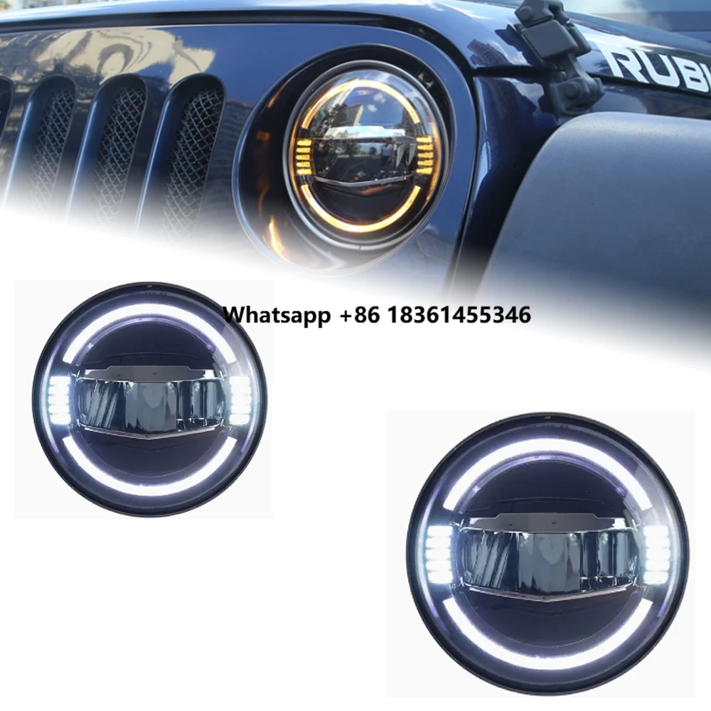 

for Wrangler LED Headlight 2007-2017 Headlights Wrangler DRL Turn Signal High Beam Angel Eye Projector Lens AKD Head Lamp