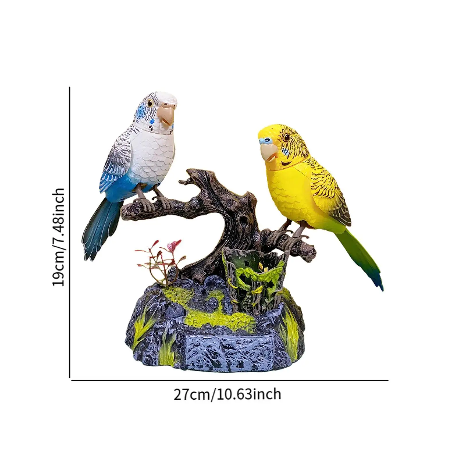 Elektrische vogels bewegen kinderspeelgoed Interactieve simulatie Bureauaccessoire Woondecoratie Zingen Tjilpen Vogels Speelgoed voor verjaardagscadeau