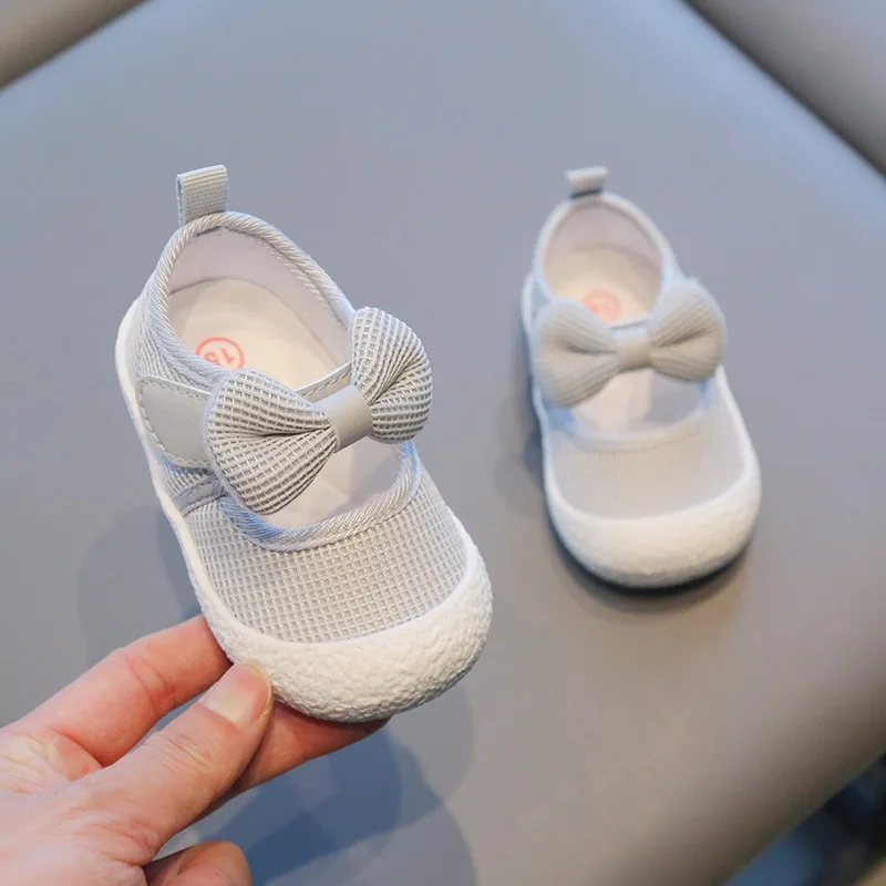 Kids Shoes Baby Girl Walking Shoes with Breathable and Non Slip Mesh Bow Princess Shoes with Non Slip Soft Soles