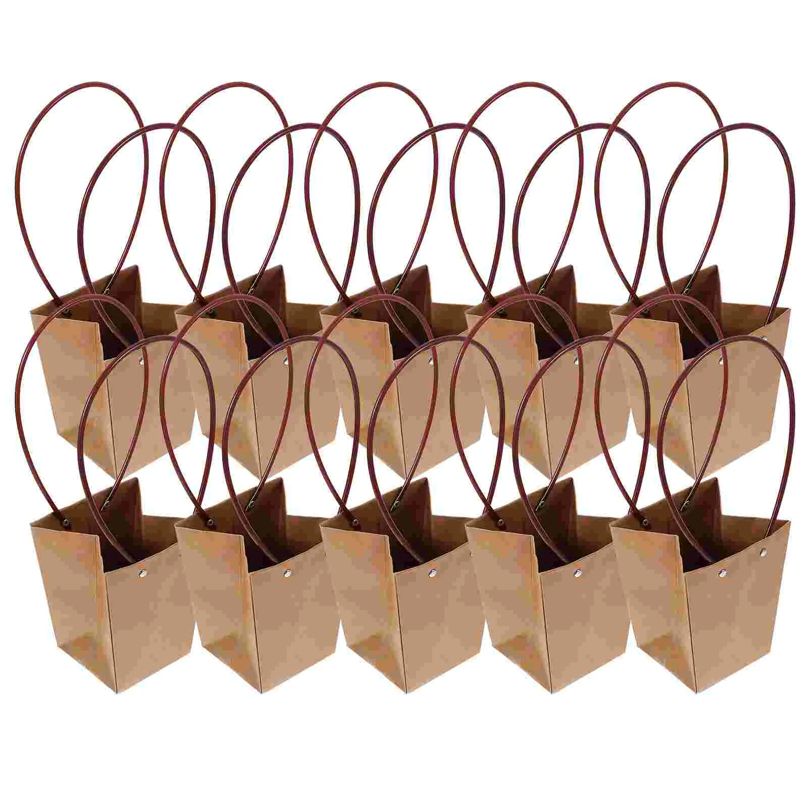 10Pcs Kraft Paper Gift Bags Gift Packing Bags Flower Gift Bag Gift Boxes with Handle Bouquet Bags flower boxes