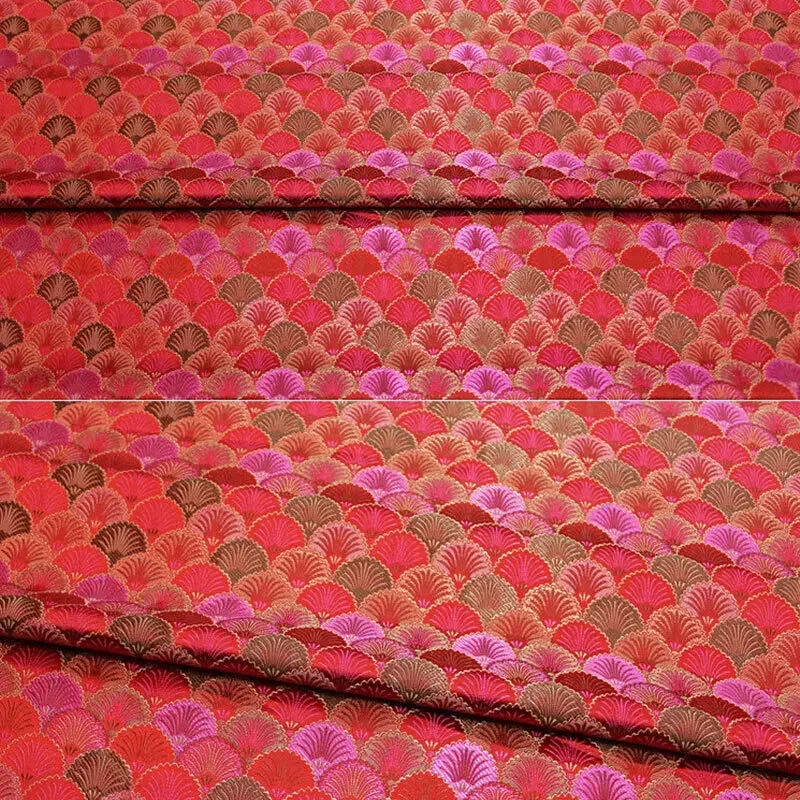 50x75cm Chinese Mongolia Robe Brocade Jacquard Fabric Cheongsam Scale Pattern Material Costume Cloth Supplies New
