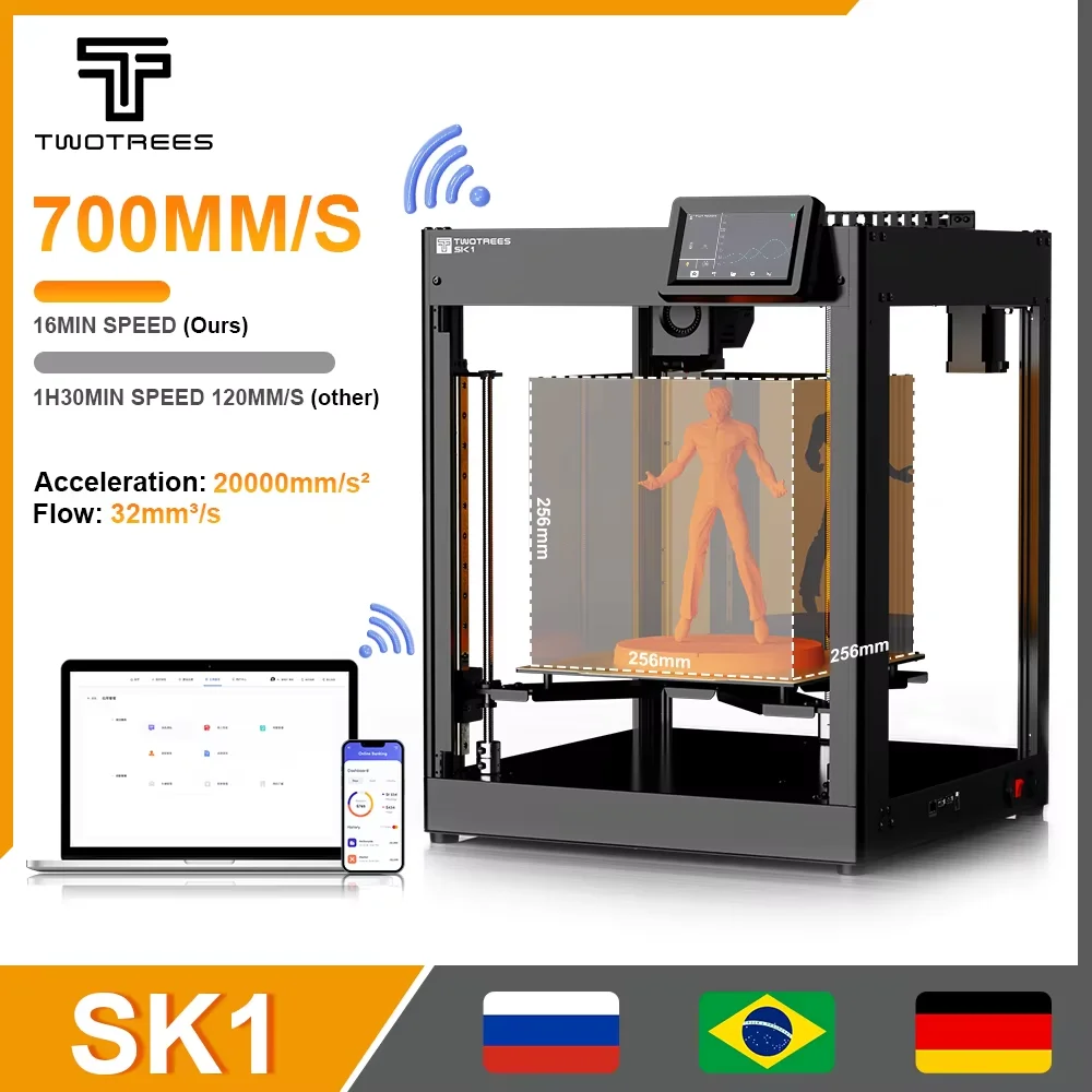 

TWOTREES SK1 CoreXY 3D Printer 700mm/s Klipper Automatic Leveling Industrial 3D Printer Machine Metal 3D Impresora